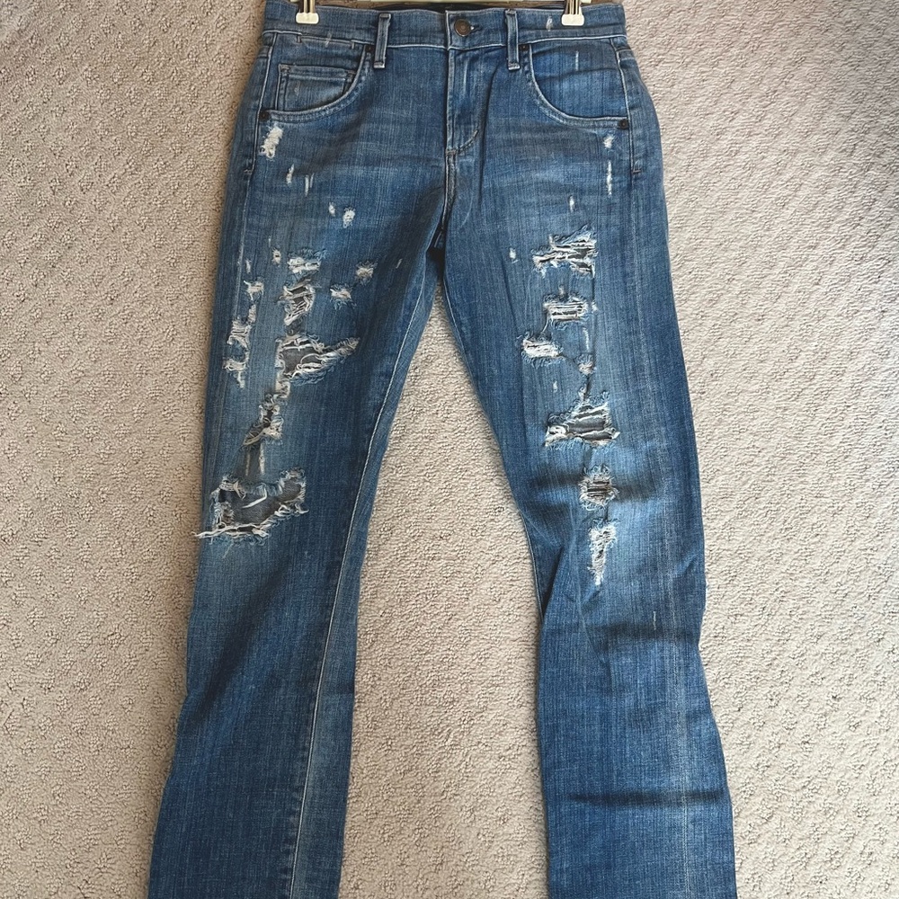 Like new - AGOLDE Distressed Blue Jeans